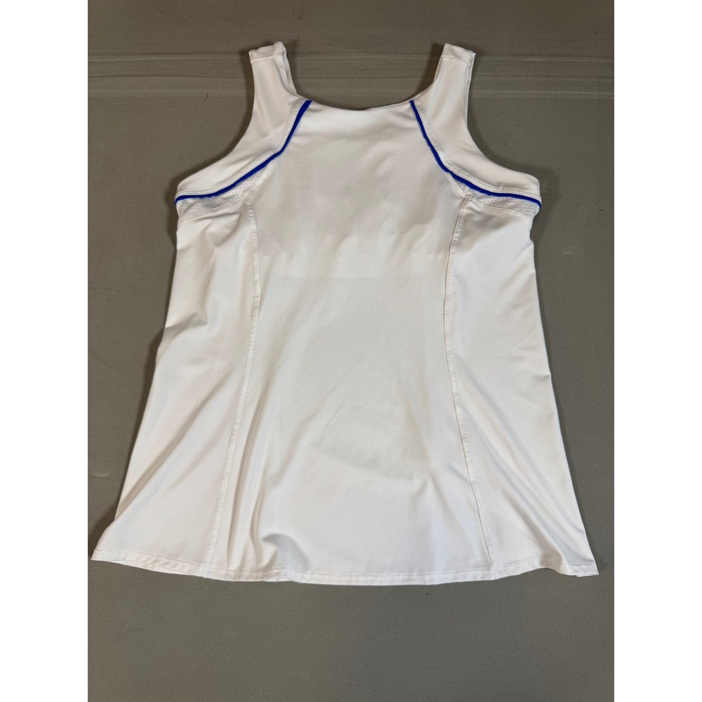 Lucky in Love White Mesh Trim Athletic Tank Top Women Large Excellent